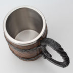 Nordic Viking Tankard, Double-Walled Stainless Steel, 650ml