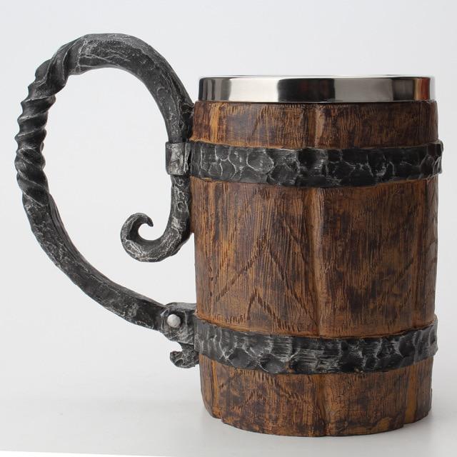 Nordic Viking Tankard, Double-Walled Stainless Steel, 650ml