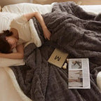 Double-Layer Winter Blanket, Fleece and Lambswool Look, 5 Sizes