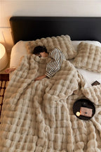 Double-Sided Plush Fleece Throw, Five Sizes and Colours