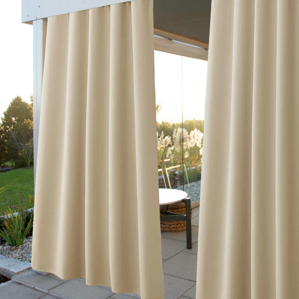 Waterproof Outdoor Patio Curtains with Eyelets, 2 Panels