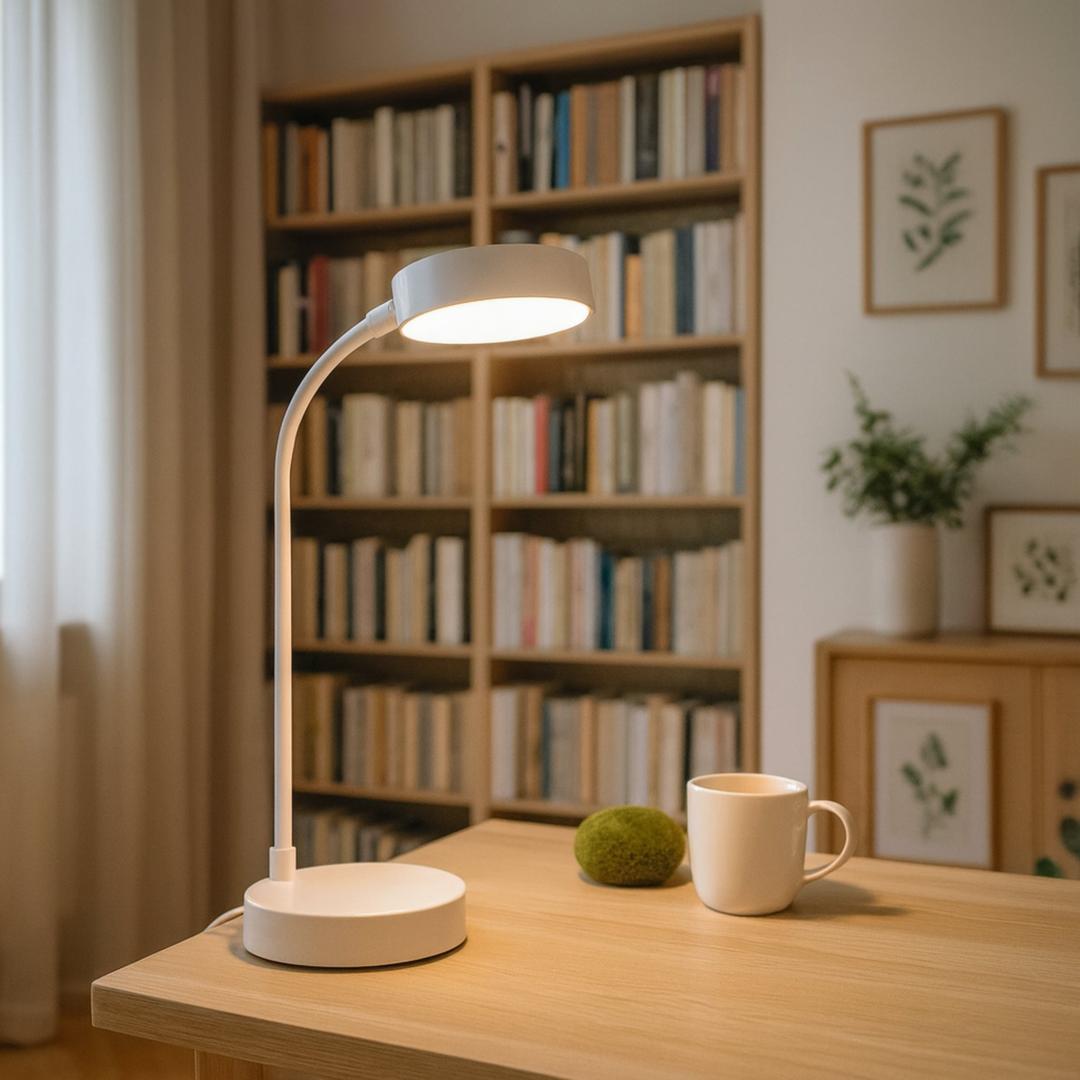 Minimalist Desk Lamp with Flexible Neck and Stepless Dimming