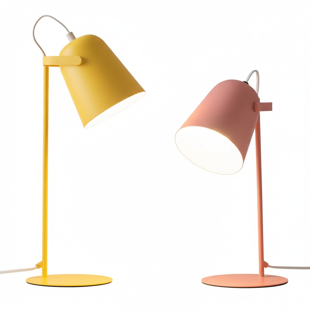 Scandi Desk Lamp with Tilting Shade and Inline Switch