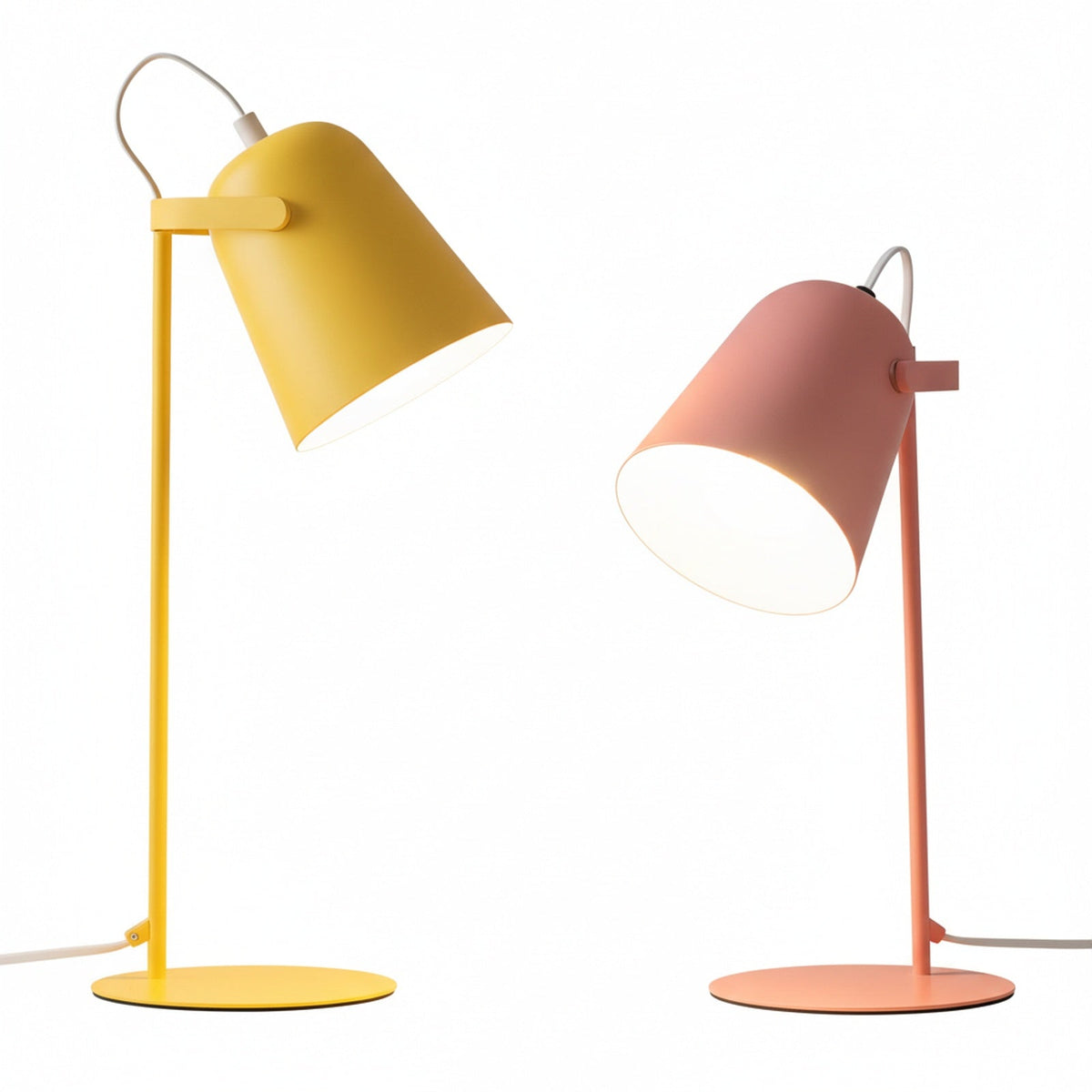 Scandi Desk Lamp with Tilting Shade and Inline Switch