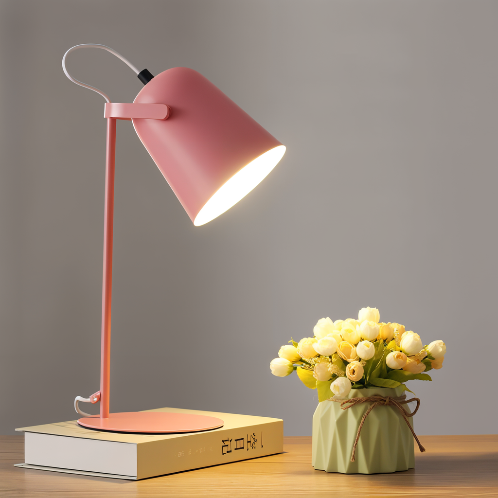 Scandi Desk Lamp with Tilting Shade and Inline Switch