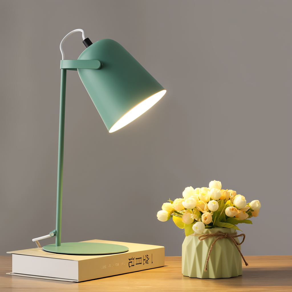 Scandi Desk Lamp with Tilting Shade and Inline Switch