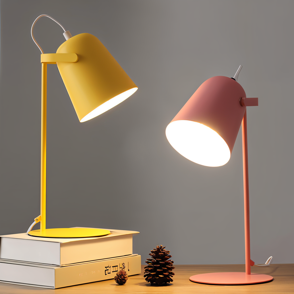 Scandi Desk Lamp with Tilting Shade and Inline Switch