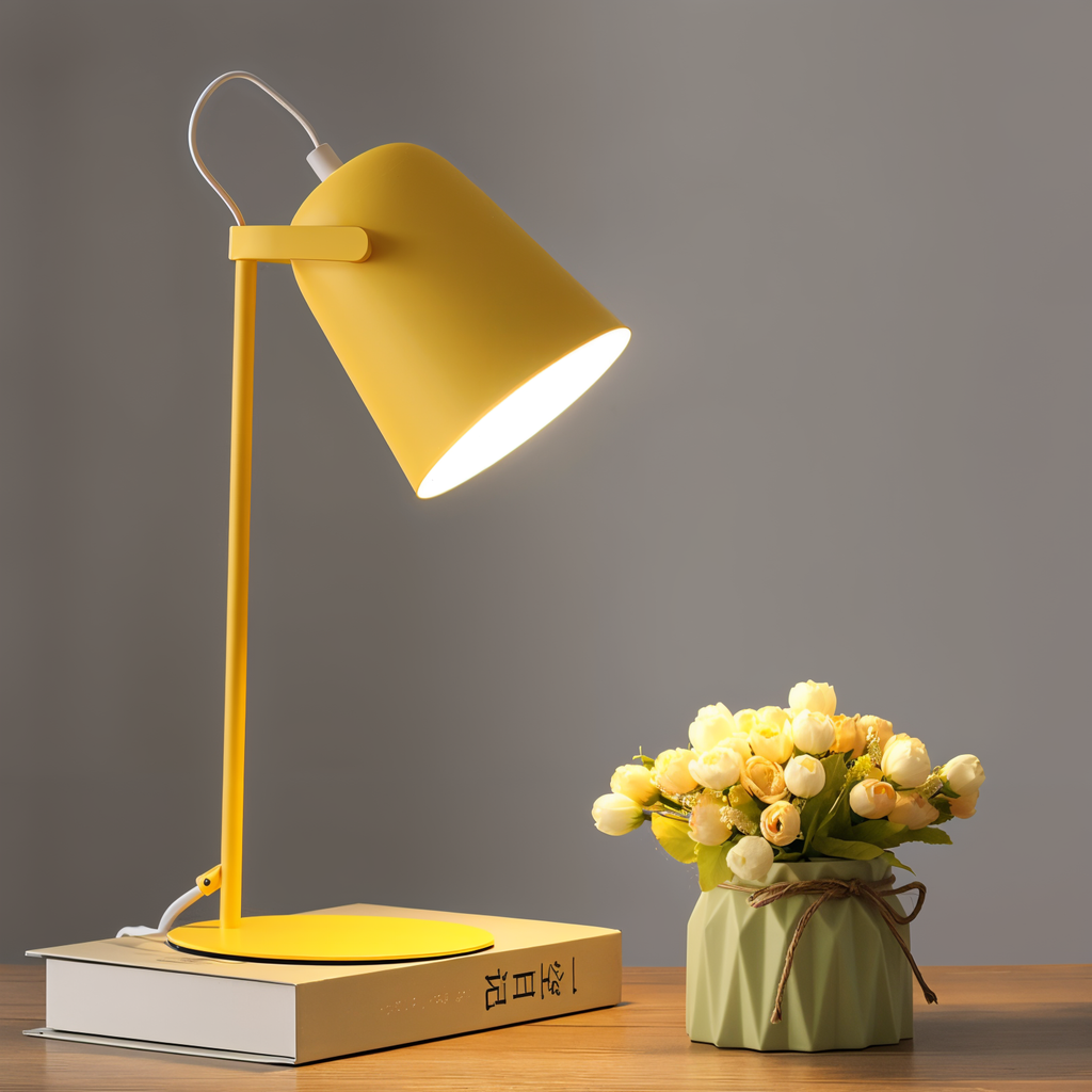 Scandi Desk Lamp with Tilting Shade and Inline Switch