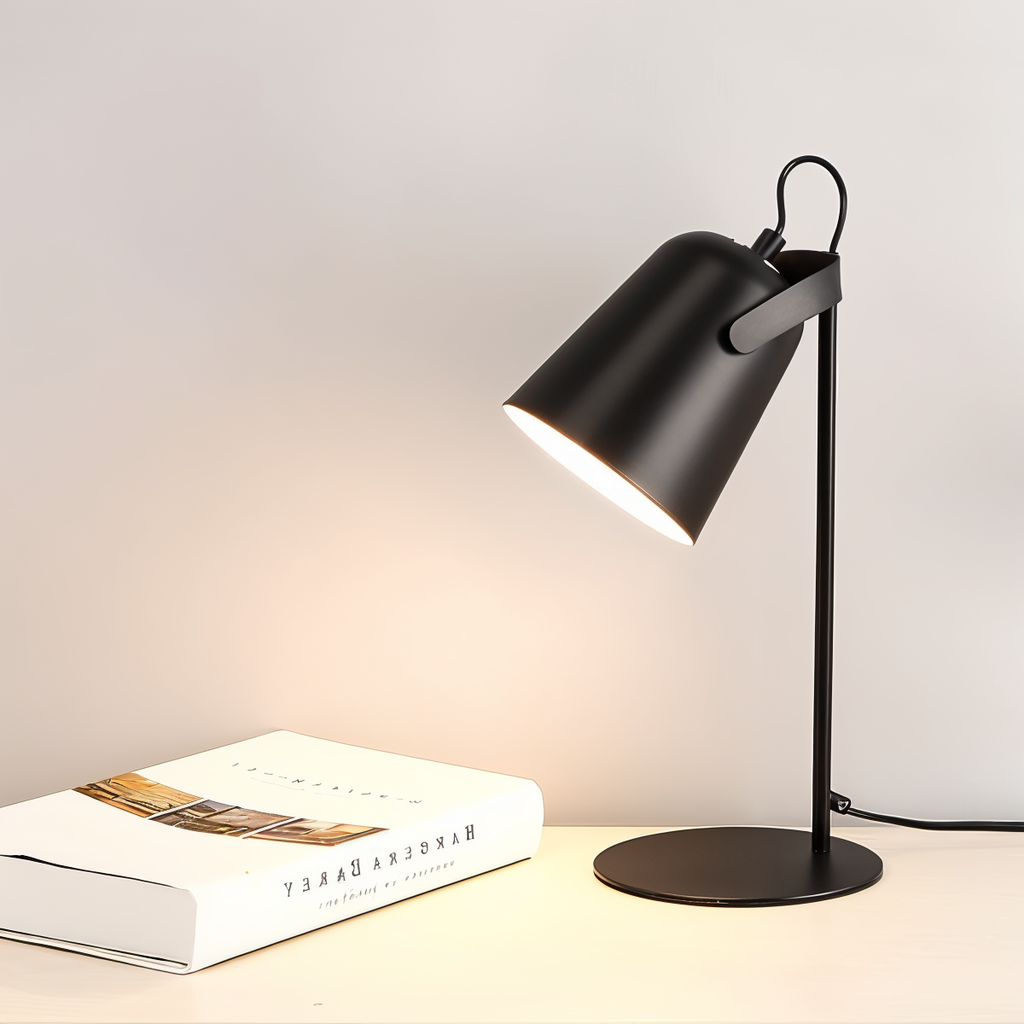 Scandi Desk Lamp with Tilting Shade and Inline Switch