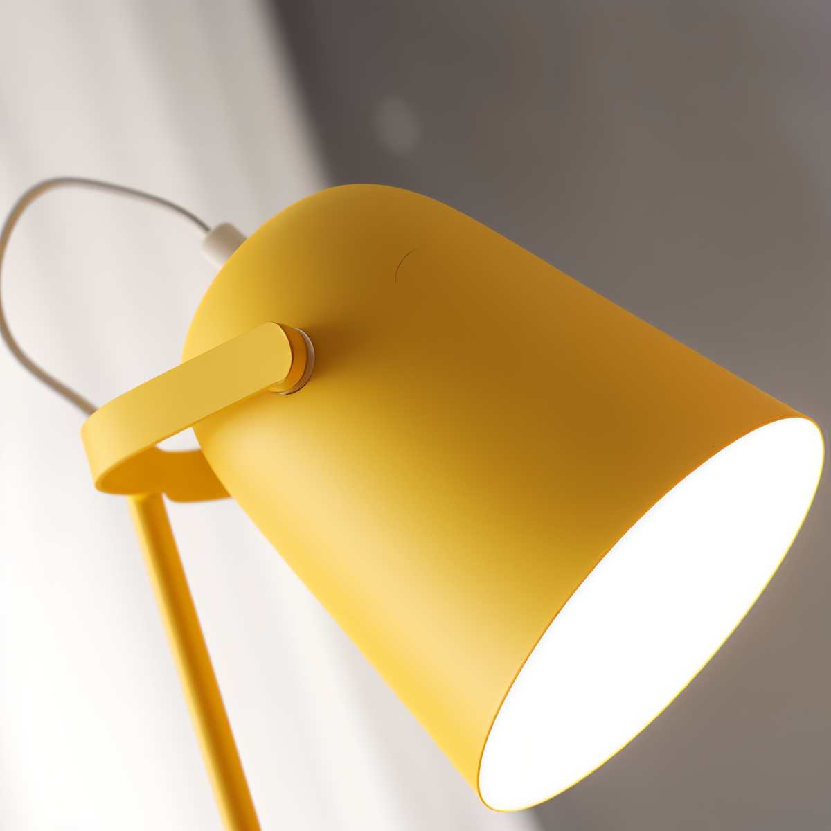 Scandi Desk Lamp with Tilting Shade and Inline Switch