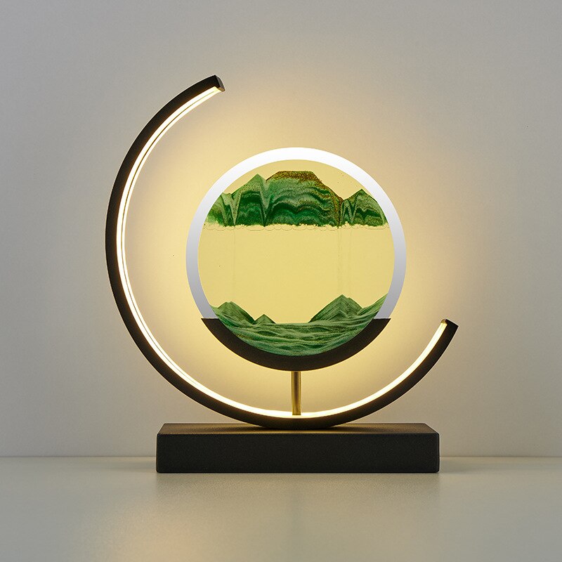 Moving Sand Art Table Lamp with Dimmable LED Light