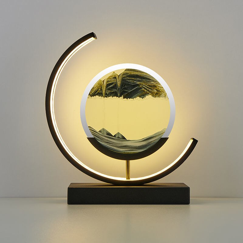 Moving Sand Art Table Lamp with Dimmable LED Light