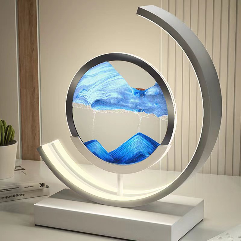 Moving Sand Art Table Lamp with Dimmable LED Light