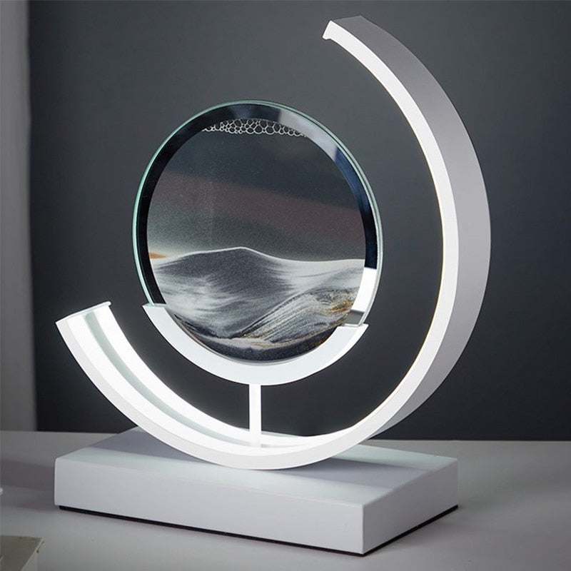 Moving Sand Art Table Lamp with Dimmable LED Light