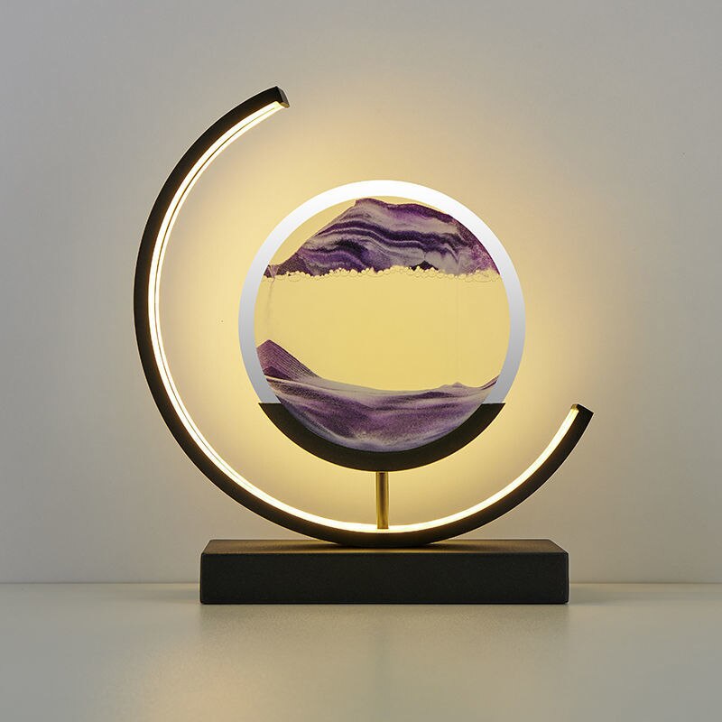 Moving Sand Art Table Lamp with Dimmable LED Light