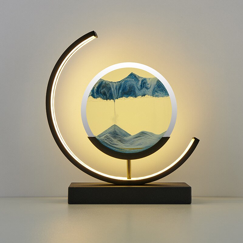 Moving Sand Art Table Lamp with Dimmable LED Light