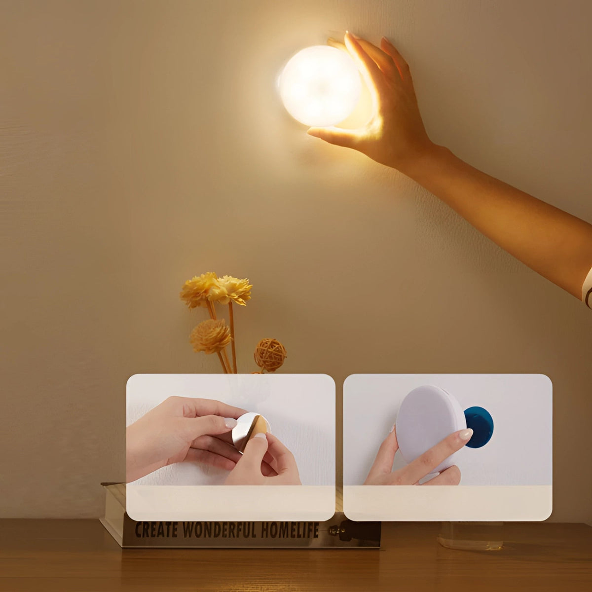 Wireless Motion Sensor Night Light with Magnetic Mount