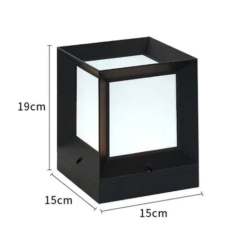 Modern Square Garden Post Light, E27, Four Sizes