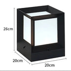 Modern Square Garden Post Light, E27, Four Sizes