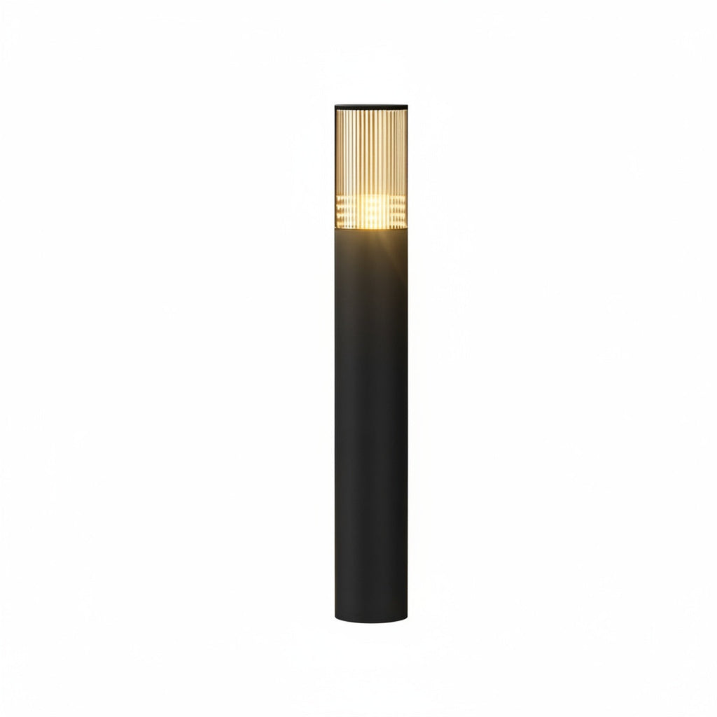 Modern Ribbed Bollard Light, IP65, 40 to 80 cm