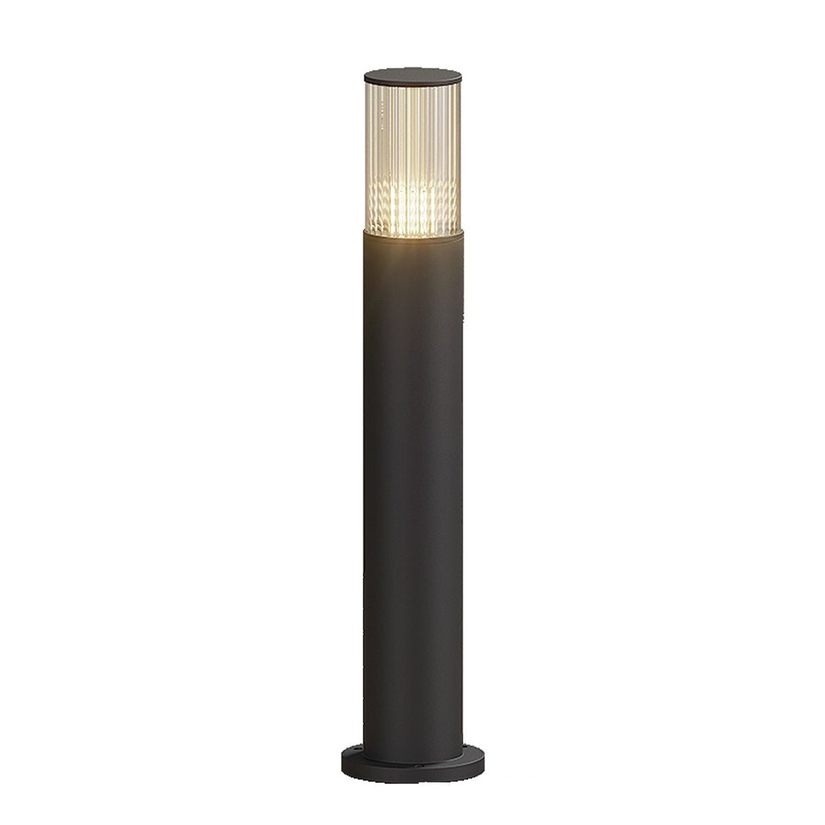 Modern Ribbed Bollard Light, IP65, 40 to 80 cm