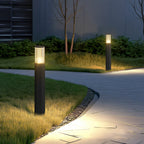 Modern Ribbed Bollard Light, IP65, 40 to 80 cm