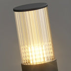 Modern Ribbed Bollard Light, IP65, 40 to 80 cm