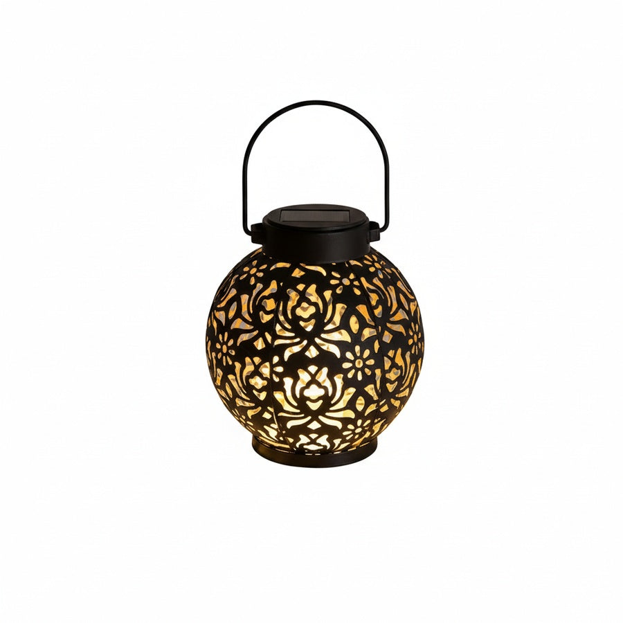 Boho Solar Garden Lantern with Cut-Out Pattern, IP44
