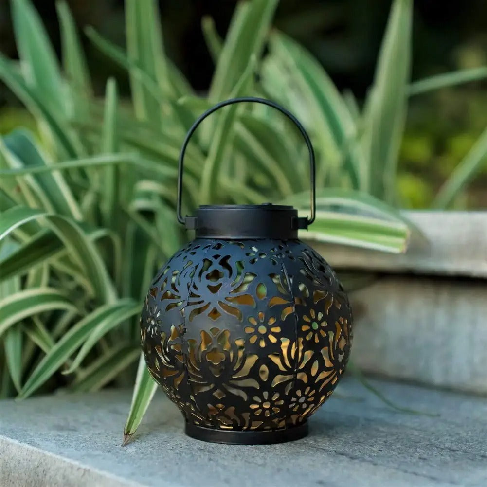 Boho Solar Garden Lantern with Cut-Out Pattern, IP44