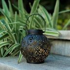 Boho Solar Garden Lantern with Cut-Out Pattern, IP44