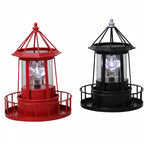 Solar Lighthouse Garden Light with Rotating Beam
