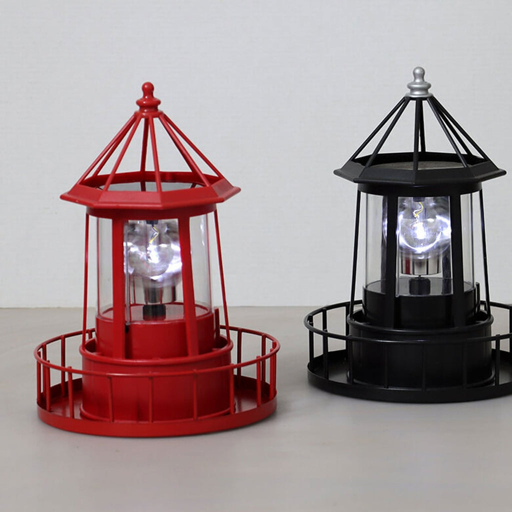 Solar Lighthouse Garden Light with Rotating Beam