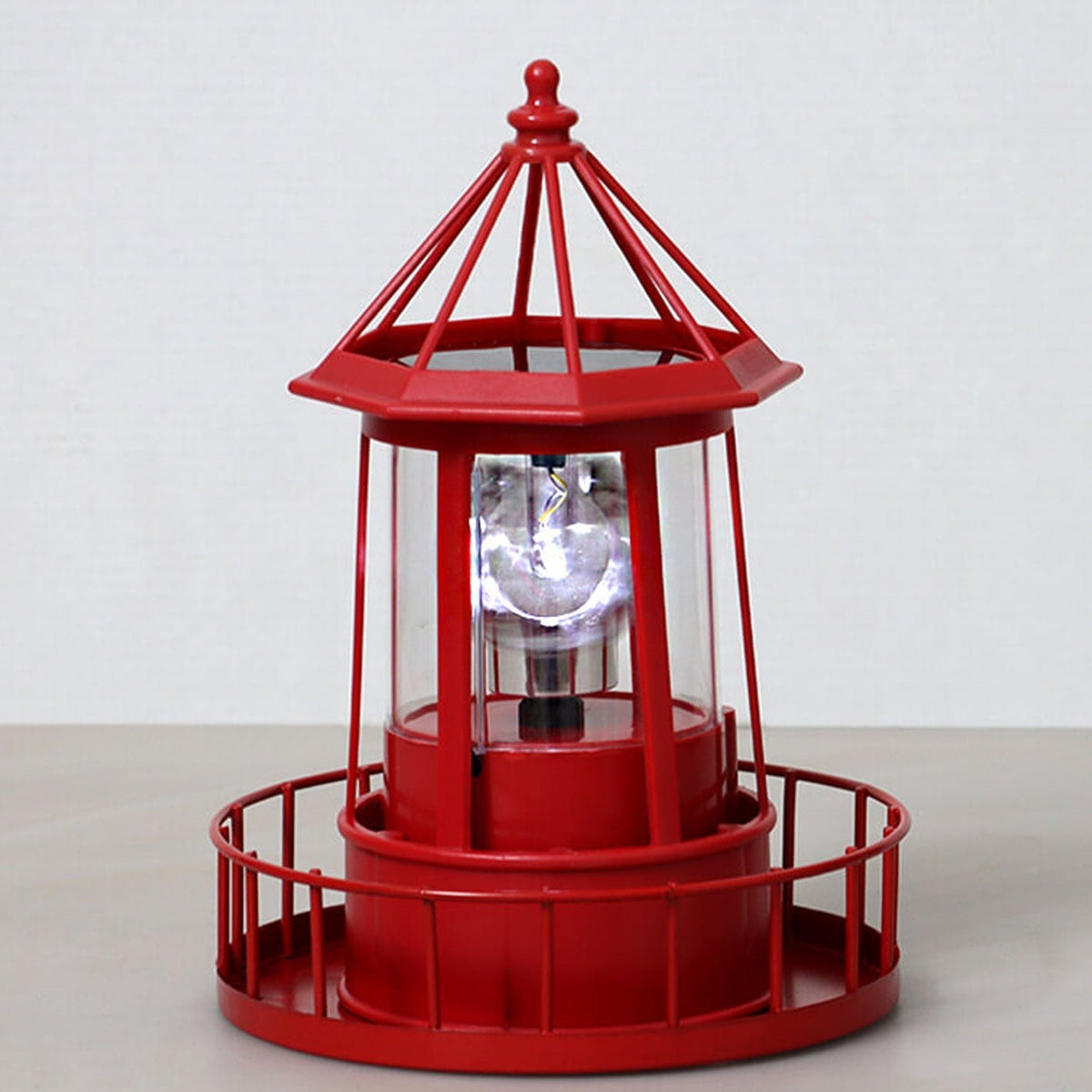 Solar Lighthouse Garden Light with Rotating Beam