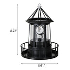 Solar Lighthouse Garden Light with Rotating Beam