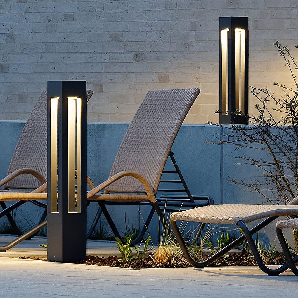 Modern Garden Bollard Light, 4-Beam LED, IP54, 30 to 80 cm