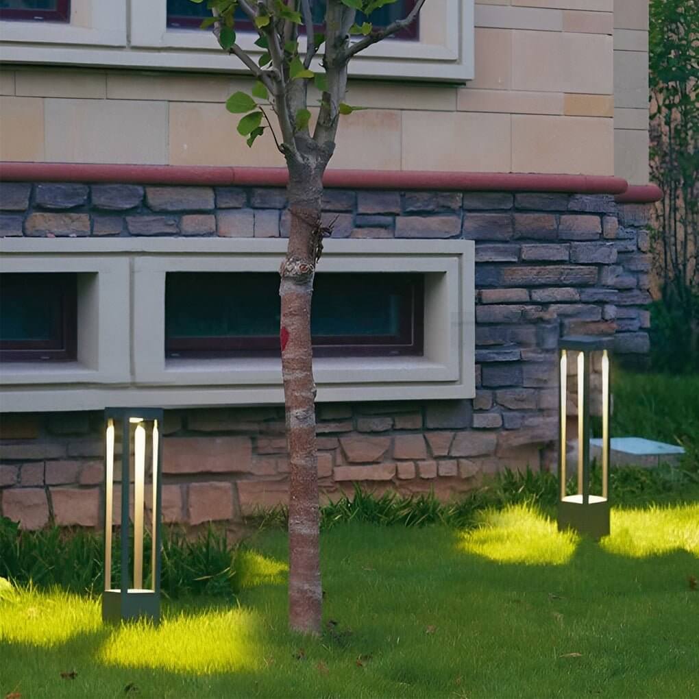Modern Garden Bollard Light, 4-Beam LED, IP54, 30 to 80 cm