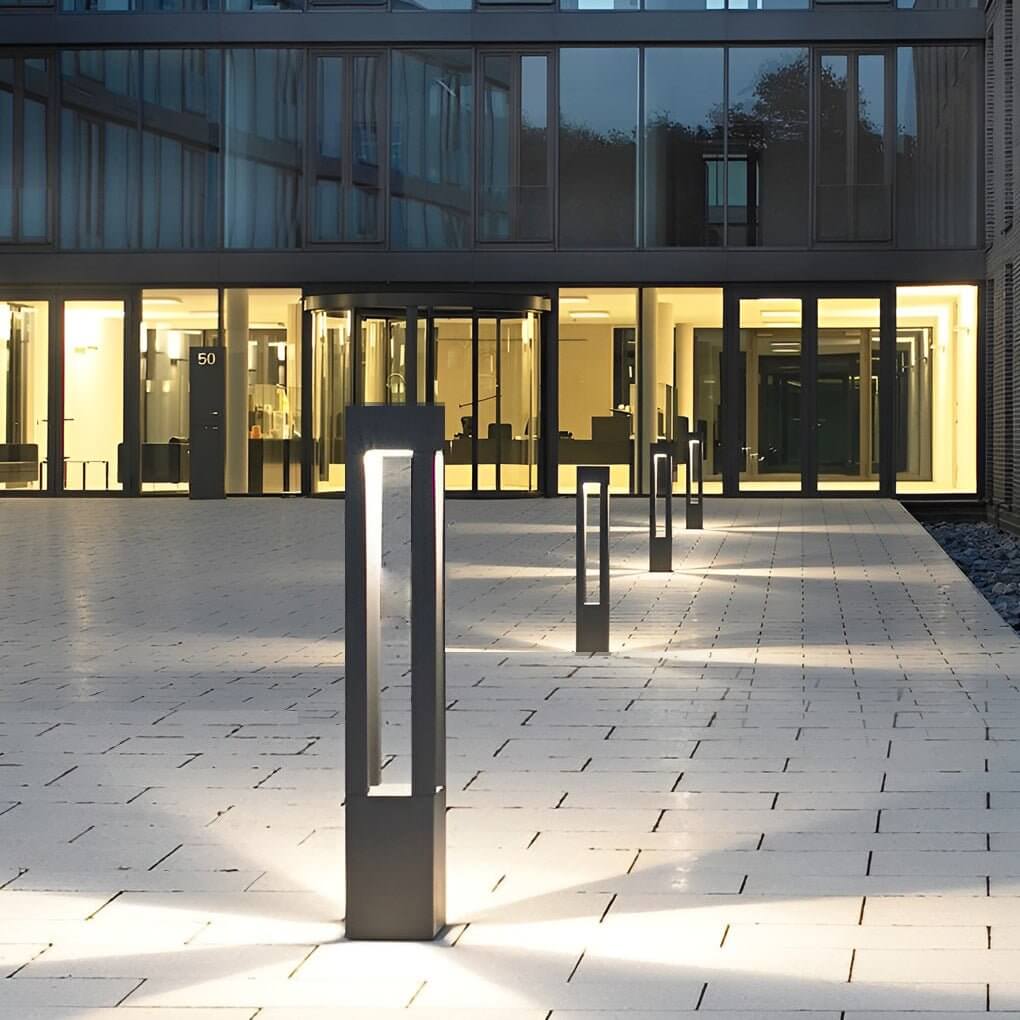 Modern Garden Bollard Light, 4-Beam LED, IP54, 30 to 80 cm