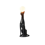 Art Deco Panther Floor Lamp with Opal Glass Globe Shade