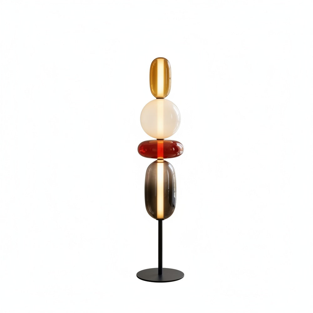 Art Deco Pebble Glass LED Floor Lamp, 130 or 160 cm