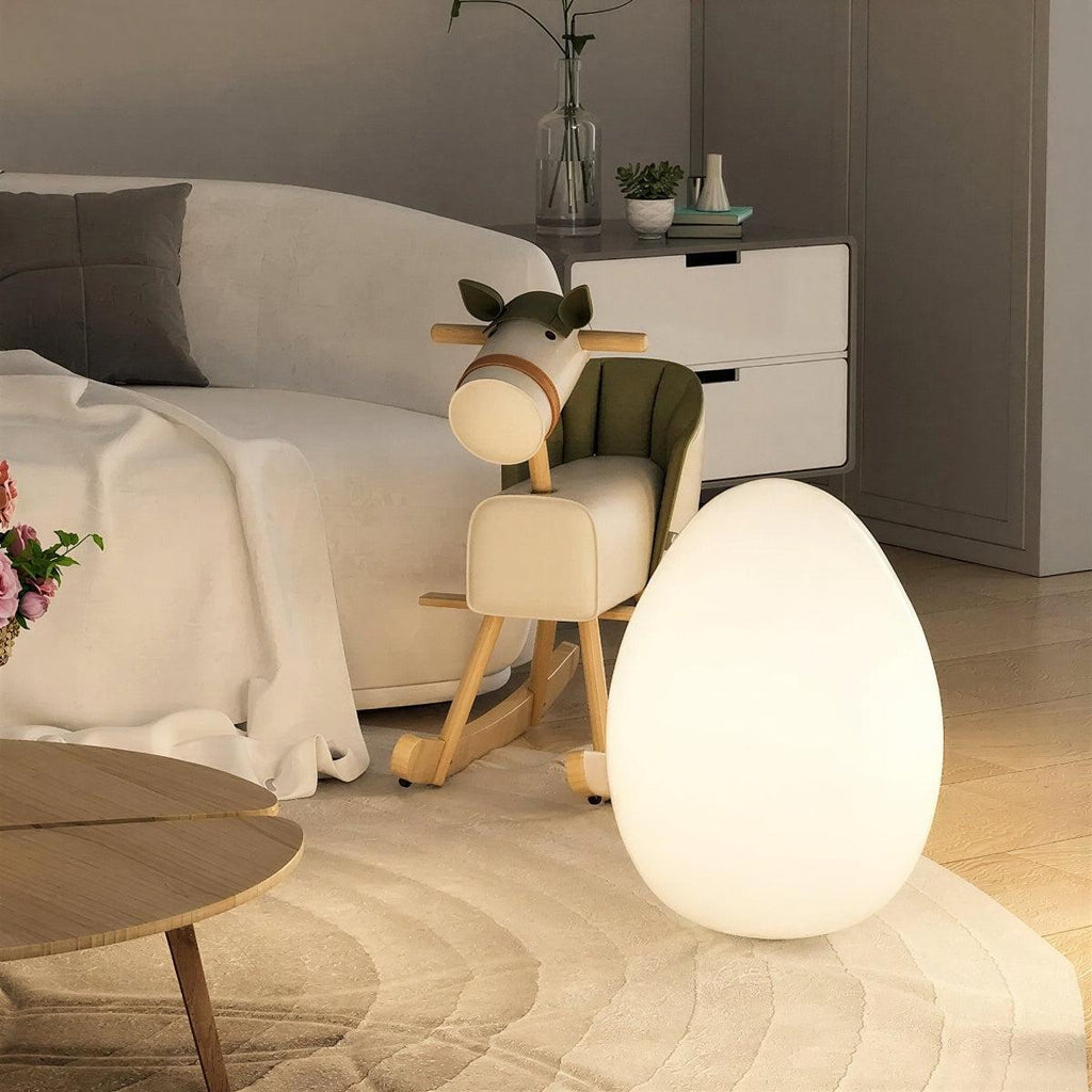 Egg-Shaped Floor Lamp with Dimmable Integrated LED