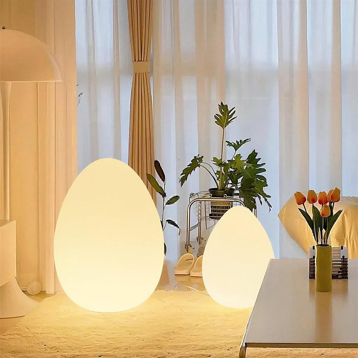 Egg-Shaped Floor Lamp with Dimmable Integrated LED