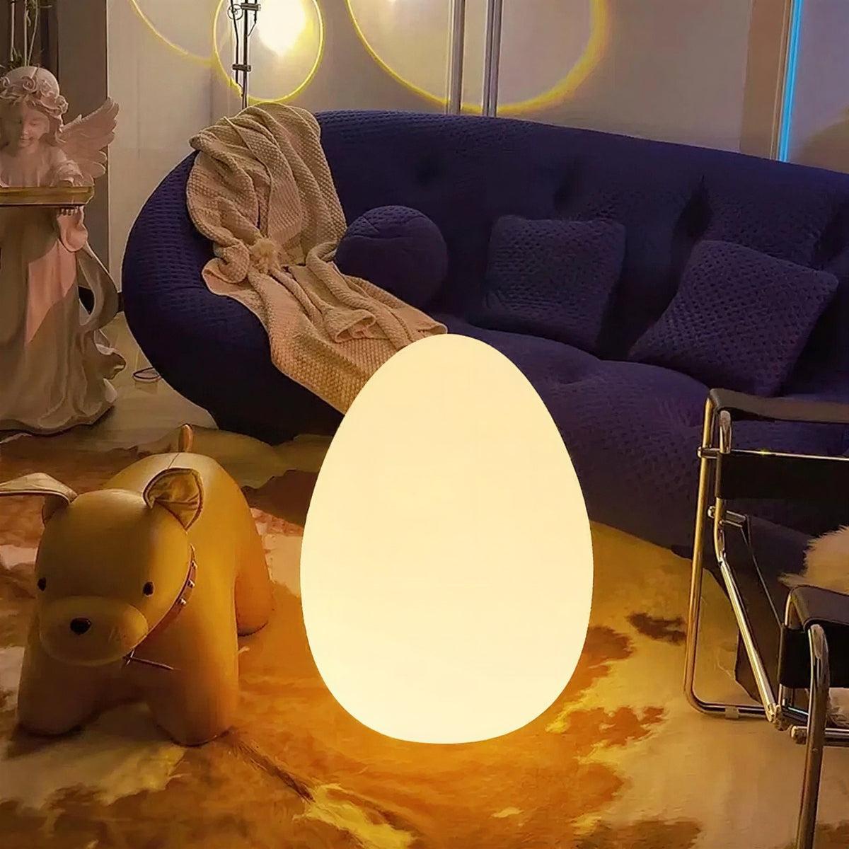 Egg-Shaped Floor Lamp with Dimmable Integrated LED