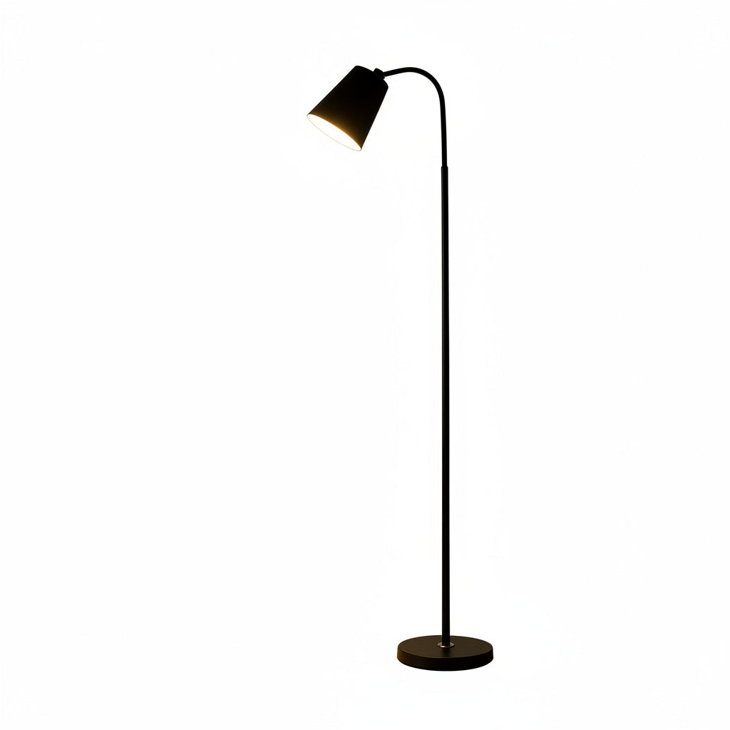 Scandi Floor Lamp with Flexible Gooseneck and Round Base