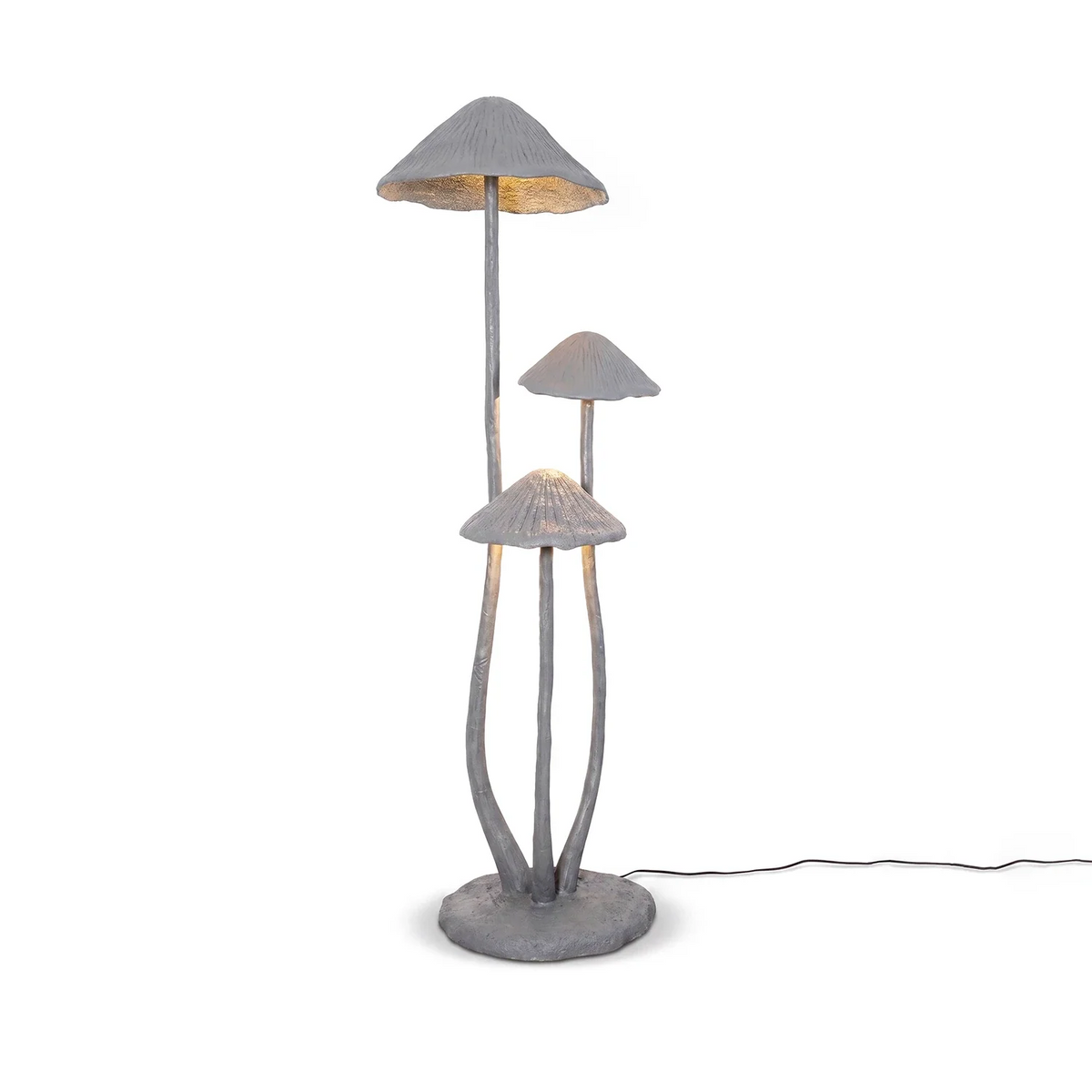 Sculptural Mushroom Floor Lamp with Three LED Shades