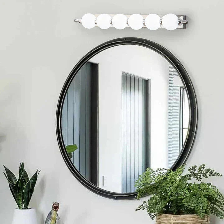 Bathroom Mirror Wall Light with Frosted Glass Globes