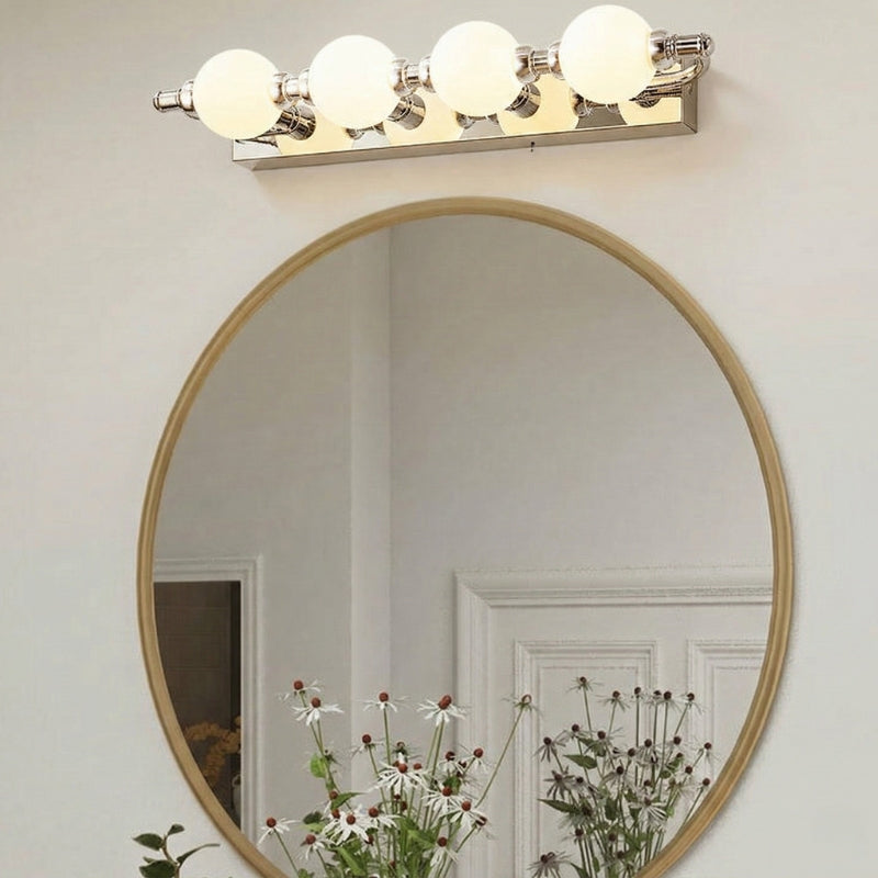 Bathroom Mirror Wall Light with Frosted Glass Globes