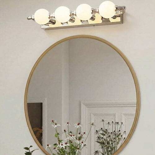Bathroom Mirror Wall Light with Frosted Glass Globes