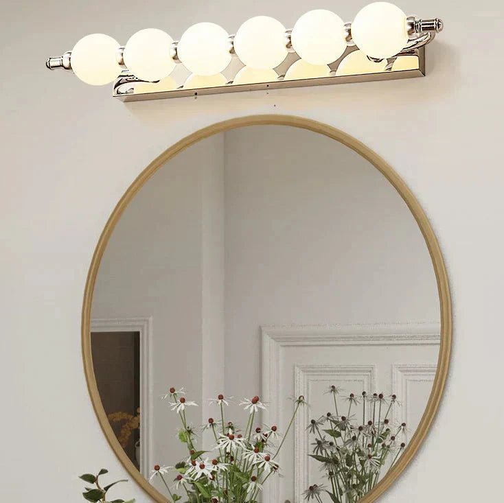Bathroom Mirror Wall Light with Frosted Glass Globes