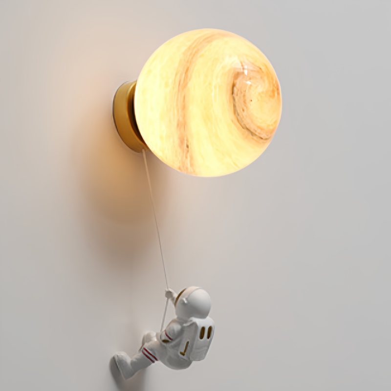Moon and Astronaut Wall Light for Kids Rooms, G9