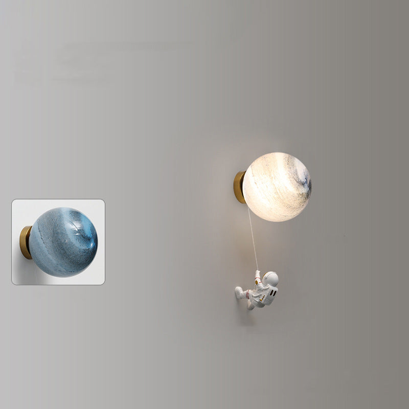 Moon and Astronaut Wall Light for Kids Rooms, G9
